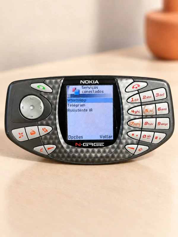 Nokia N-Gage com o ZapTijolo na tela